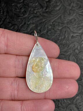 Hunting Labrador Retriever Dog Mother of Pearl Pendant